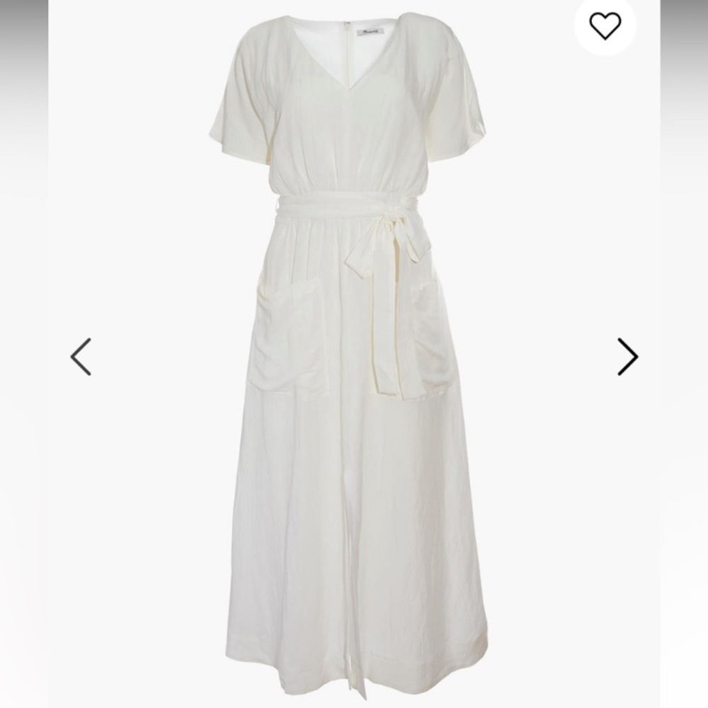 Madewell cream belted dress